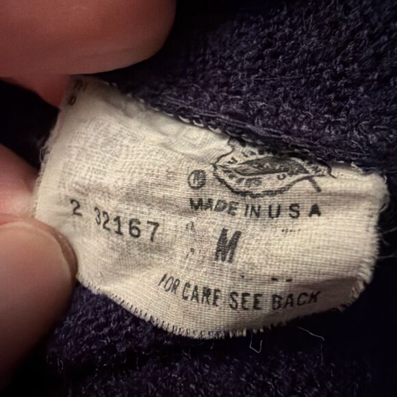 Vintage Arnold Palmer Robert Bruce Sweater Mens Medium Tall Navy Cardigan USA - Picture 6 of 6